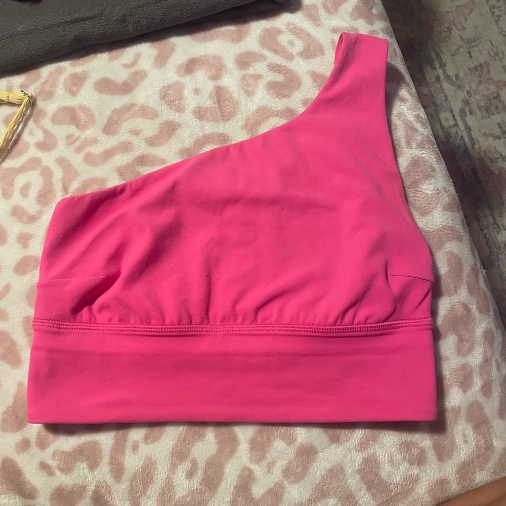 Lululemon One Shoulder Sports Bra - Sonic Pink Size 4 - Picture 7 of 9